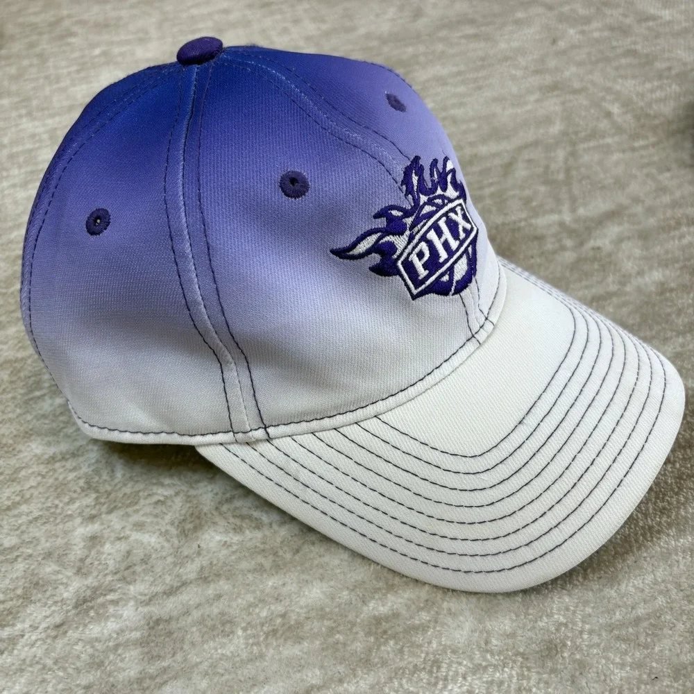 VTG Phoenix‎ Suns Adidas Women NBA Ombre White Purple Bling Logo Y2K Cap Hat